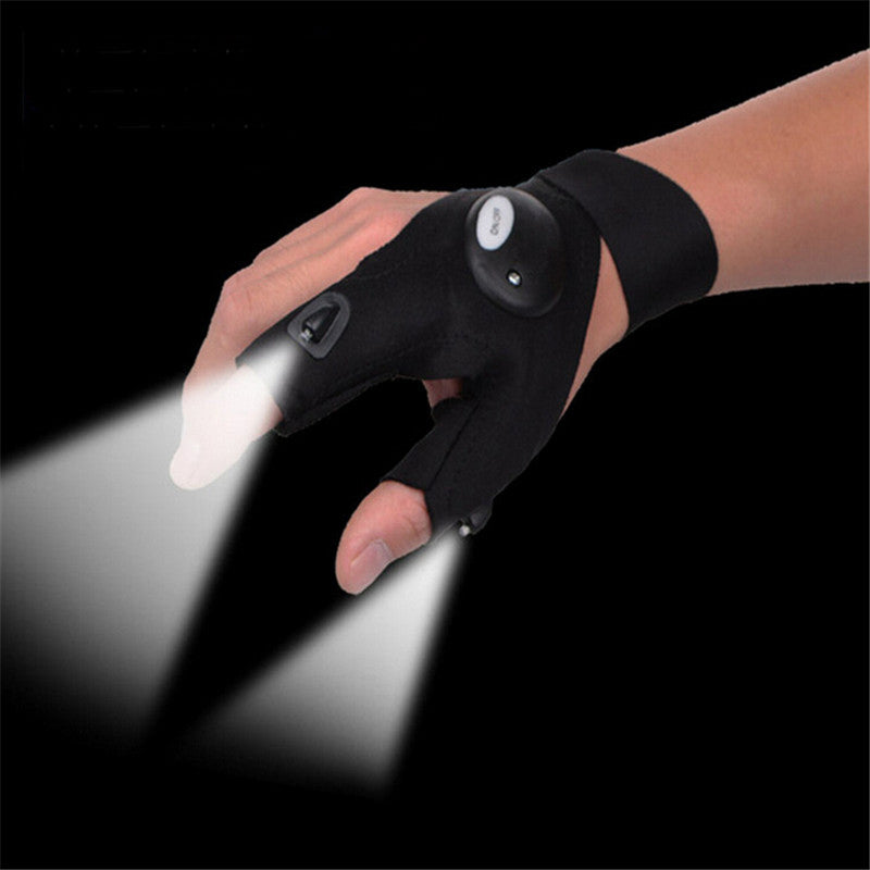 Fingerless Glove with Flashlight