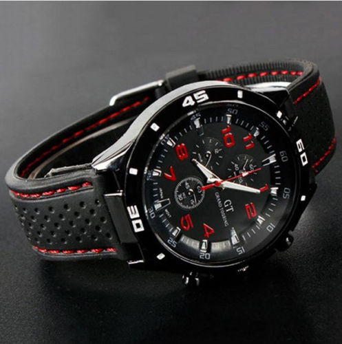 Quartz Men Red Watch